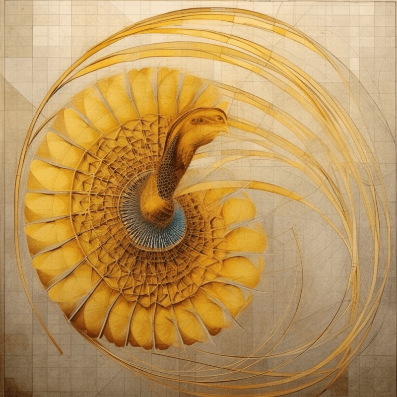 The Golden Ratio visualized with a spiral flower petals