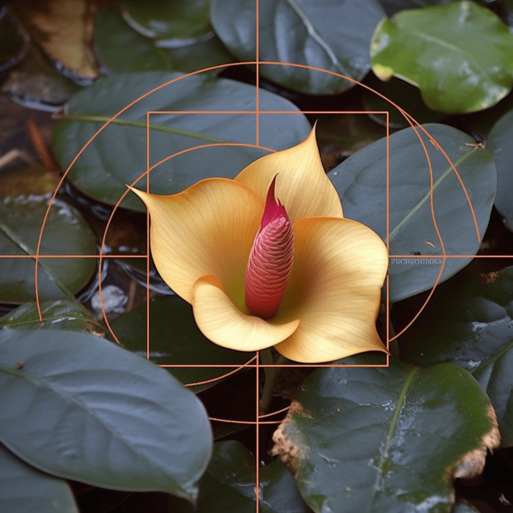 The Golden Ratio shown on flowers, showcasing natural harmony and proportion