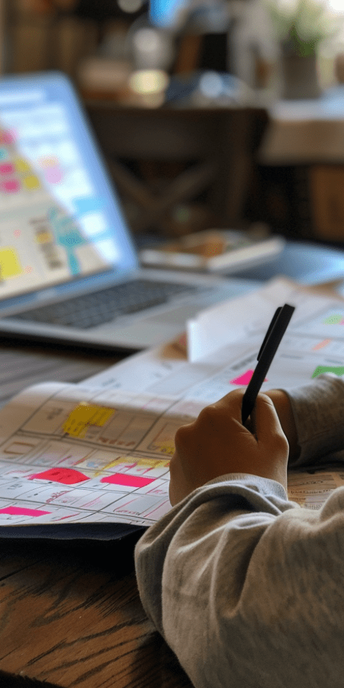 math student revising homework